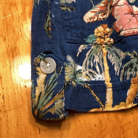 Tropical Print Paper Bag Style Pull On Shorts - Picture 5 of 11